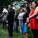 Domingo Garcia, the national president of the League of United Latin American Citizens, speaks to the media about migrants who were transported by bus from the U.S.-Mexico border and dropped off near Vice President Kamala Harris’ home in residential Washington, Thursday, Sept. 15, 2022.